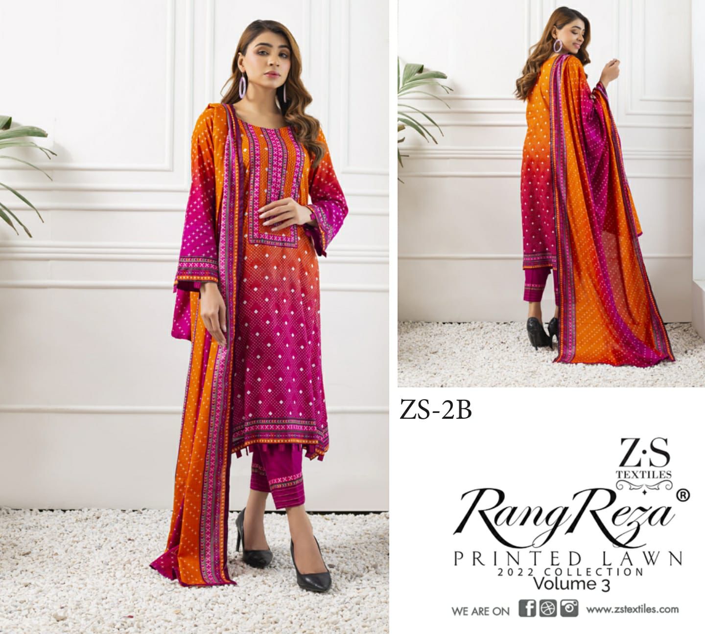 Rang Reza Printed Lawn 3 Cotton Karachi Casual Daily Wear Dress Material Collection